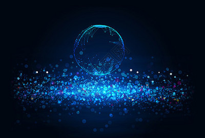 科技線條球信息技術(shù)藍色背景